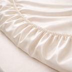 Silky soft fitted sheets in white ivory - breathable cooling comfort for menopause and warm nights.