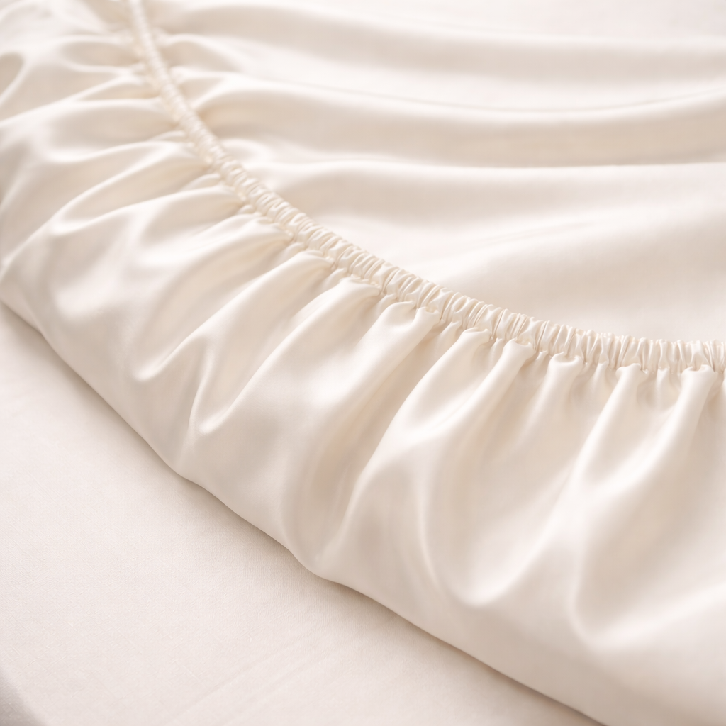 Silky soft fitted sheets in white ivory - breathable cooling comfort for menopause and warm nights.